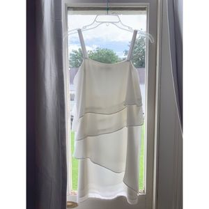 Krisa white mini ruffle dress